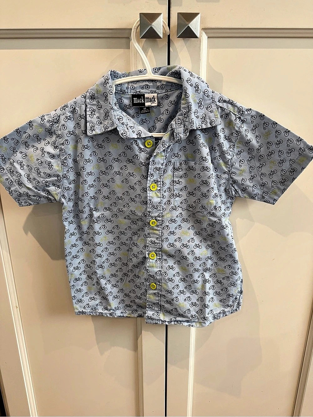 Mick Mack Boys 3T Bicycle Print Button Down Like New